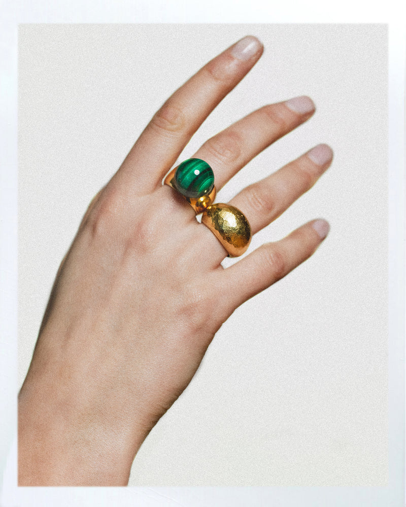 Exclusive Malachite 21K Gold Clover Ring – Andaaz Jewelers