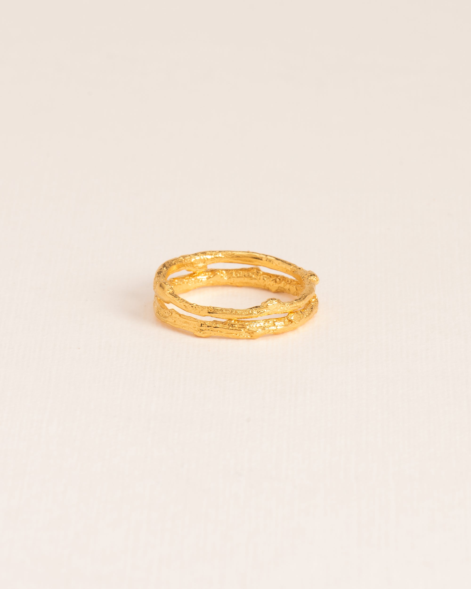Duo of branch-textured rings